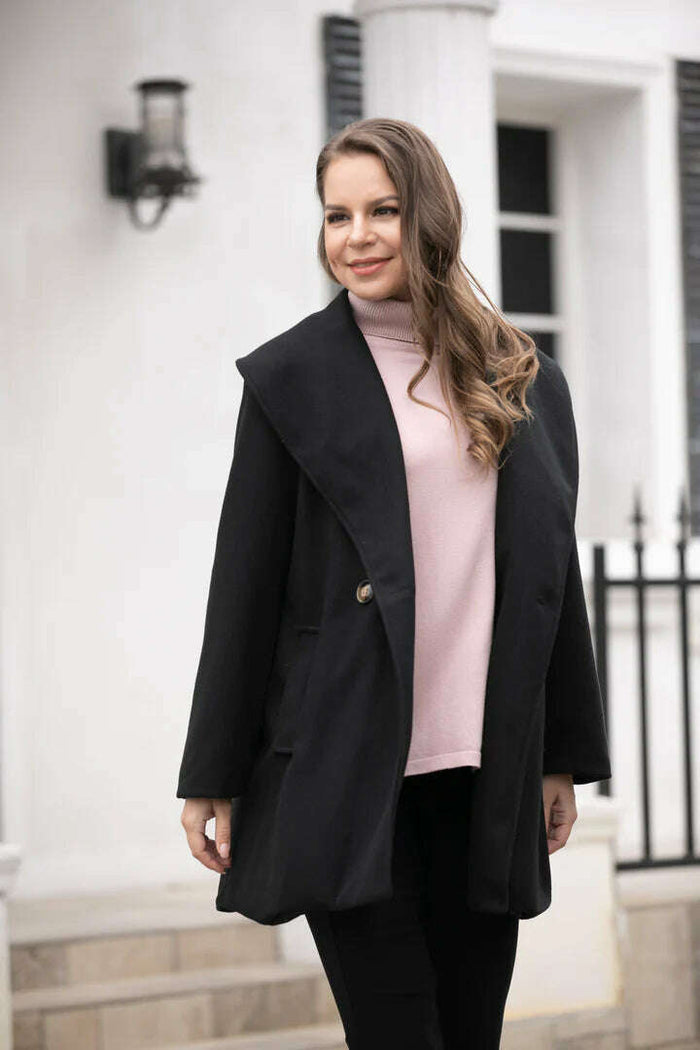 Classic Oversized Peacoat - Black_S/M__The Floral Fixx_The Floral Fixx